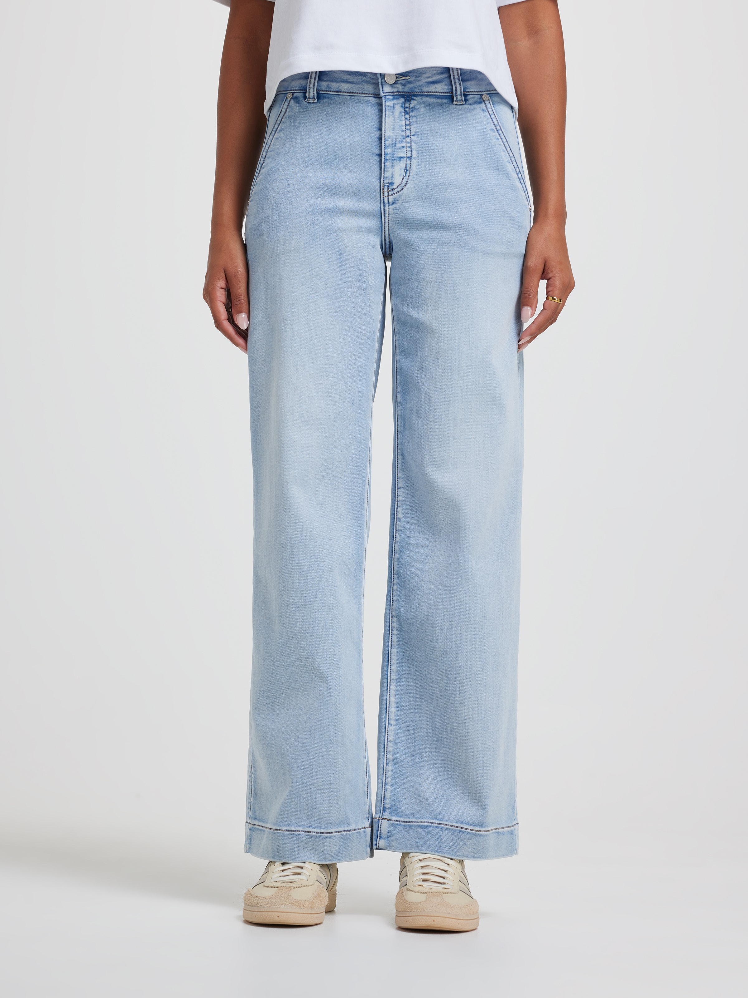 Amaze High Rise Wide Leg Jeans Marina Blue - Just Jeans Online