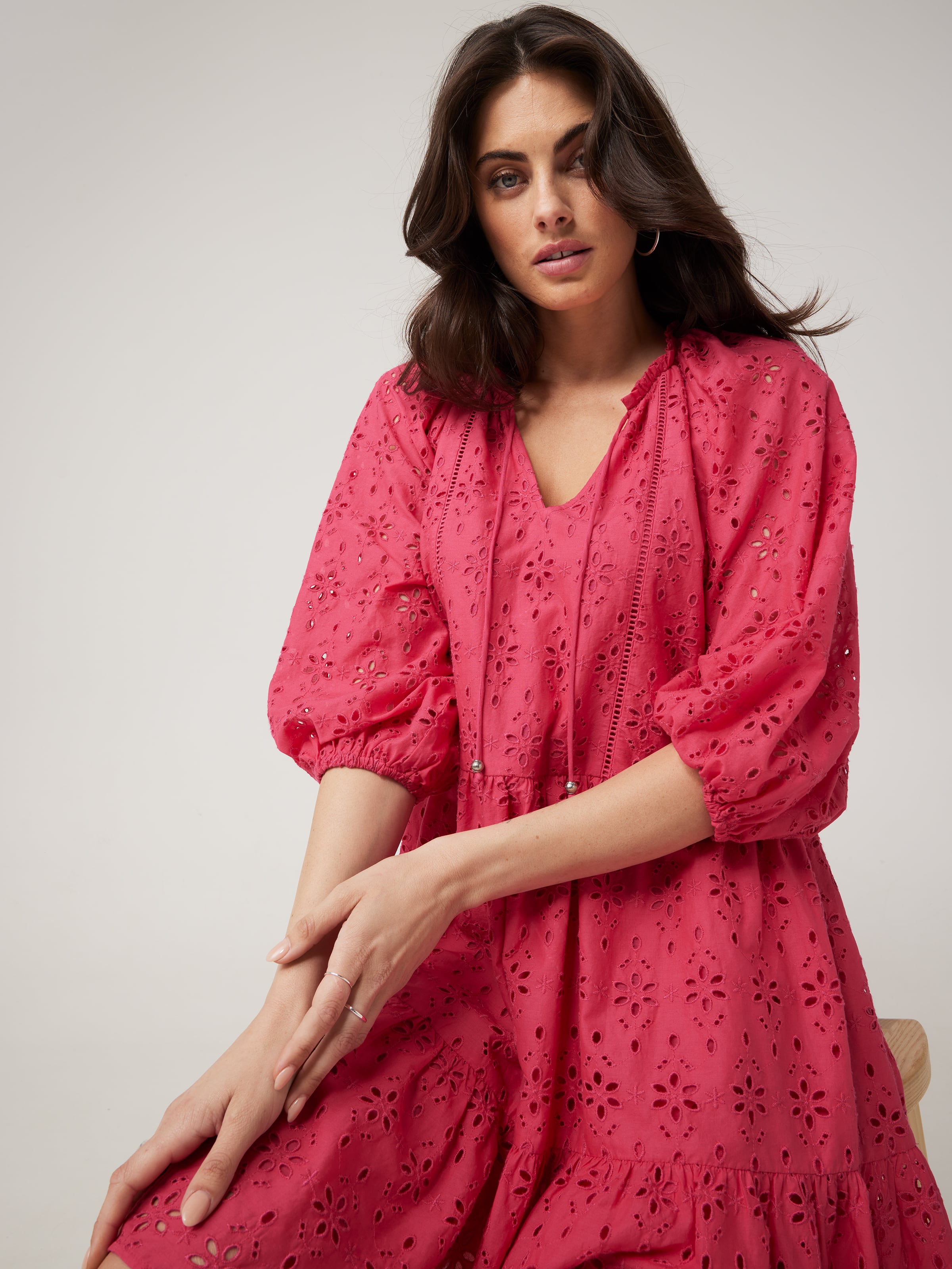 Naomi Short Broderie Dress Just Jeans Online