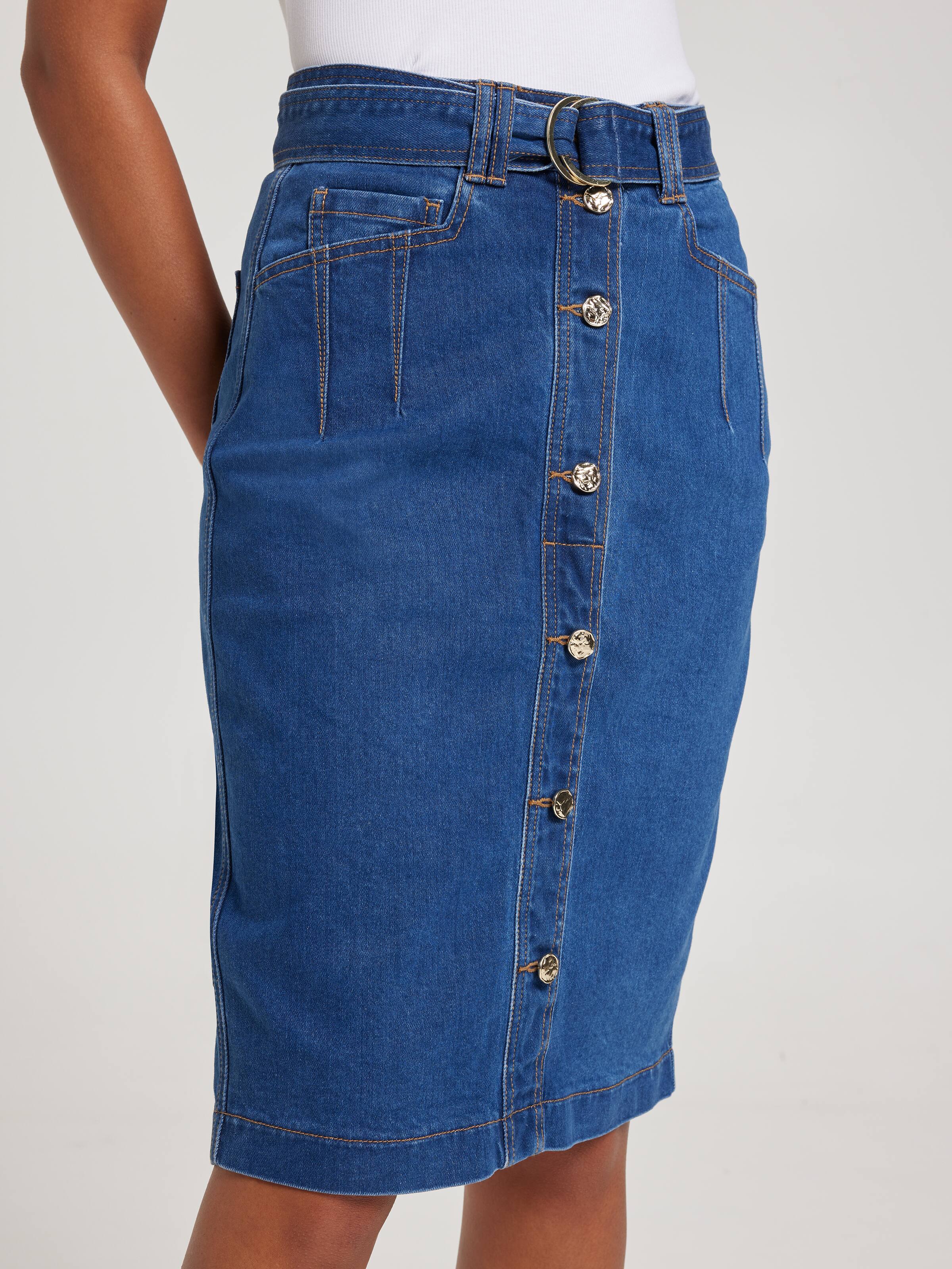 Super Button Through Midi Skirt Just Jeans Online