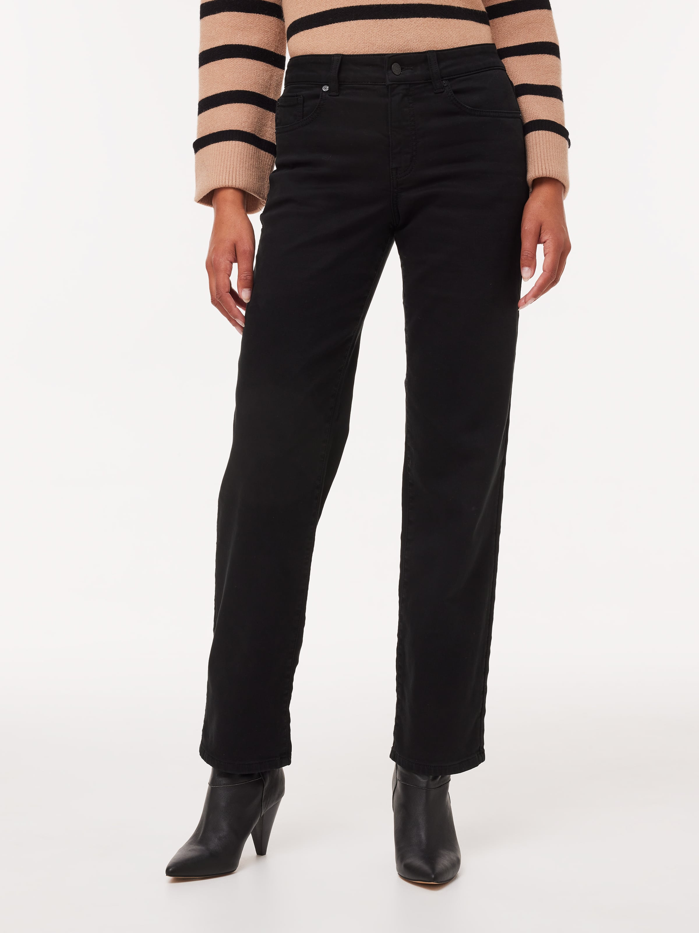 Amaze Mid Rise Straight Jean In Full Length Black - Just Jeans Online