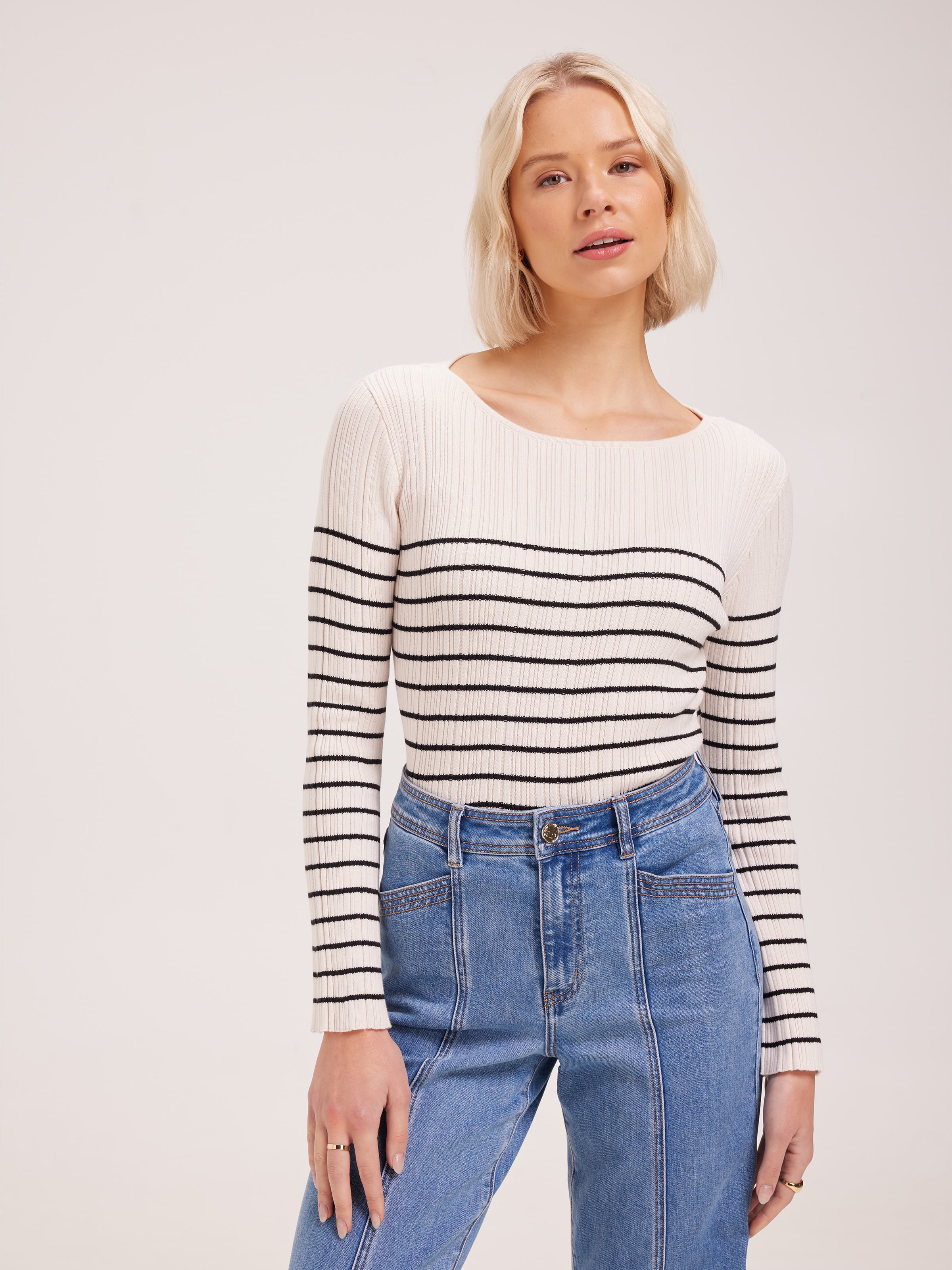 Skye Stripe Rib Knit Top