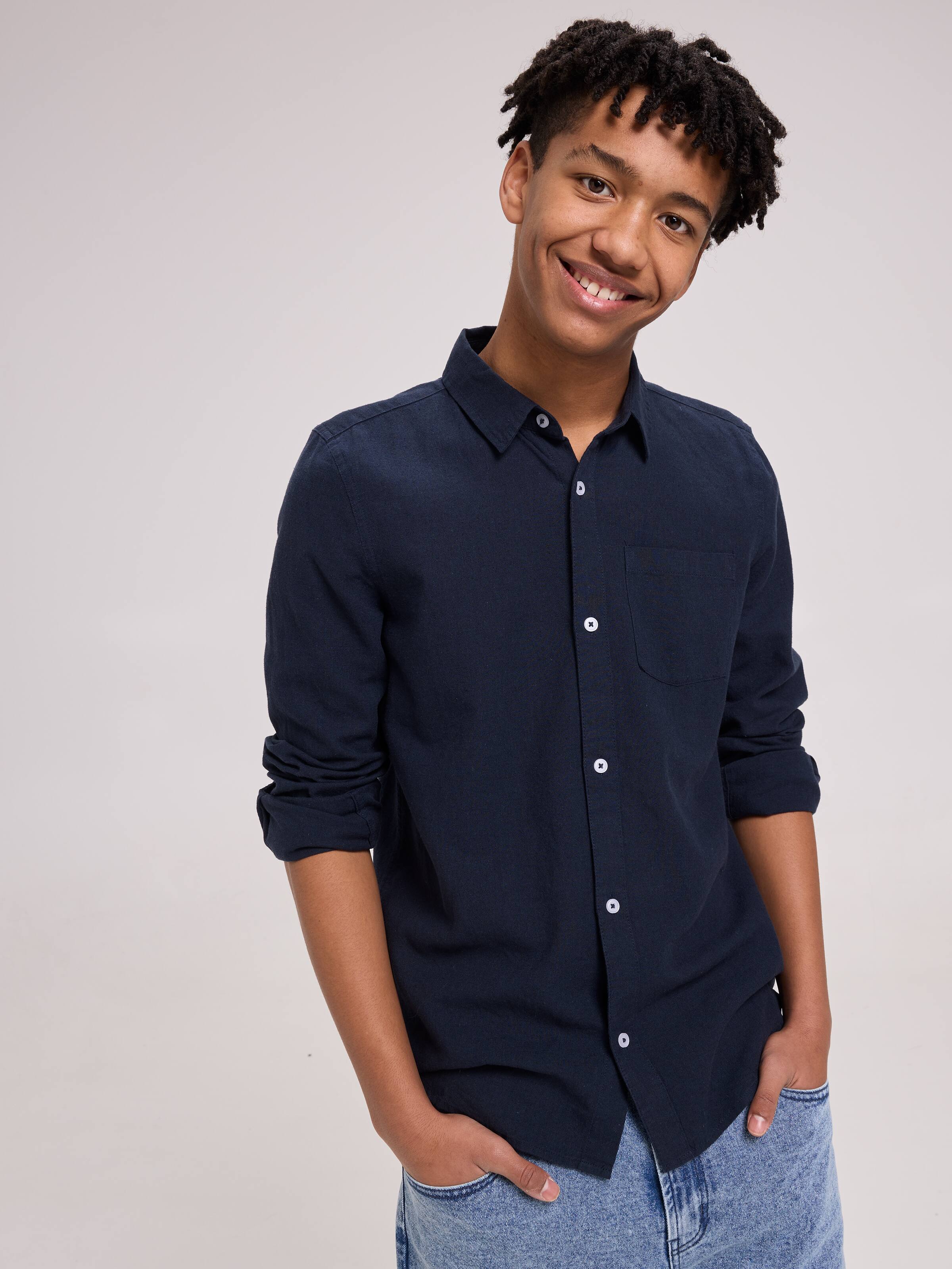 Boys Felix Long Sleeve Shirt Navy - Smiggle Online