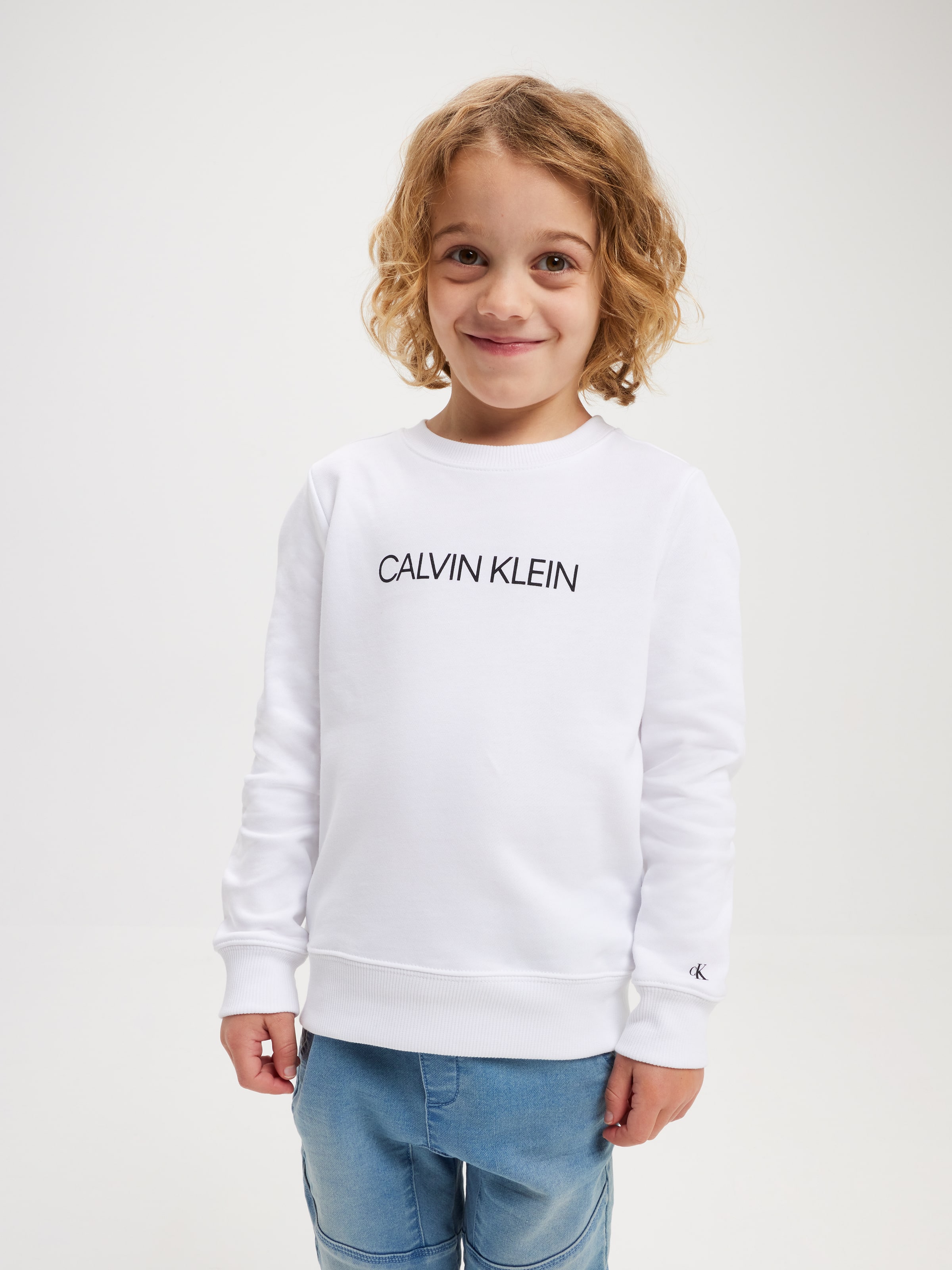 Junior Instituional Logo Sweat White - Just Jeans Online