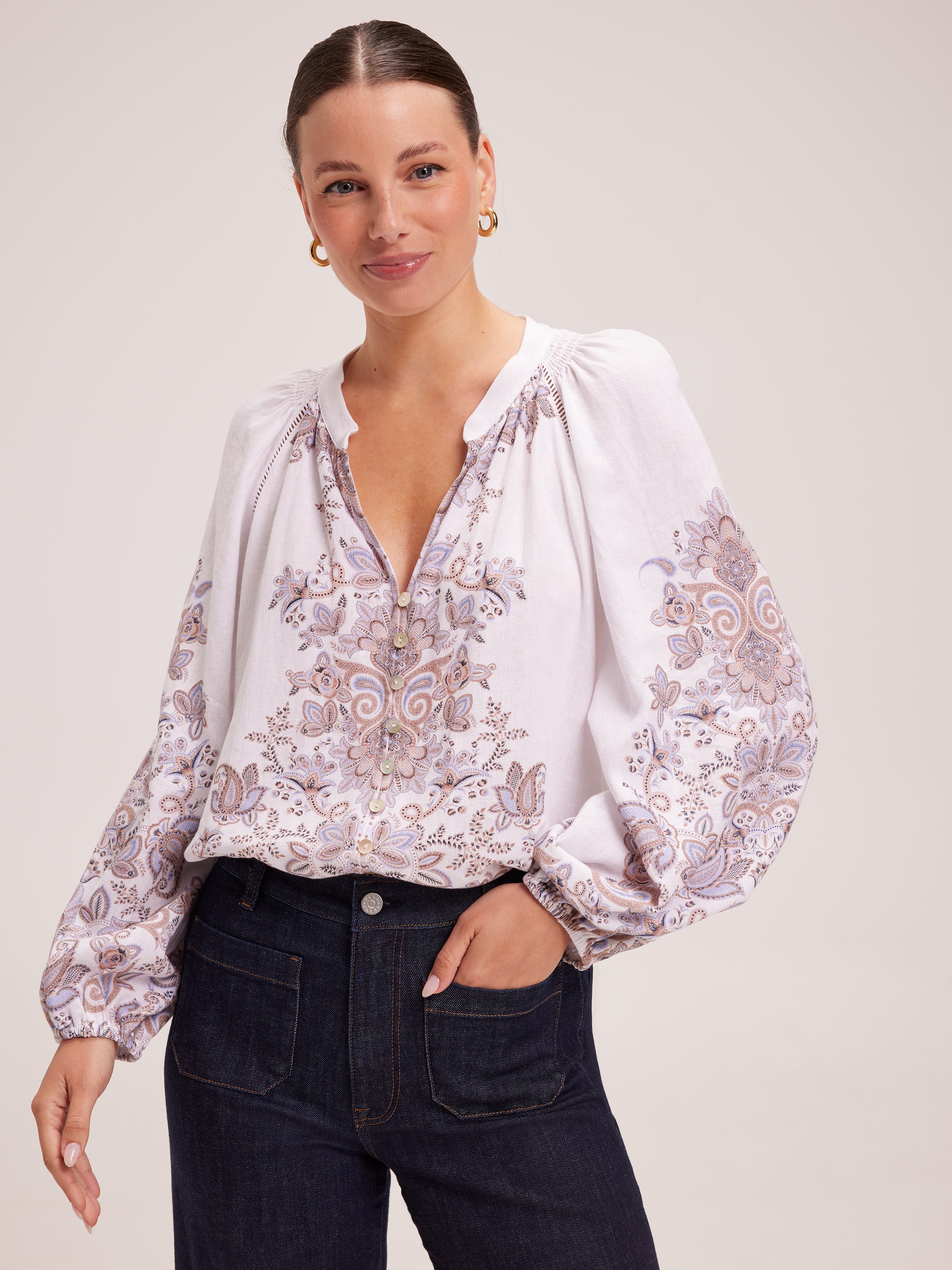 Kara Button Through Blouse - Just Jeans Online